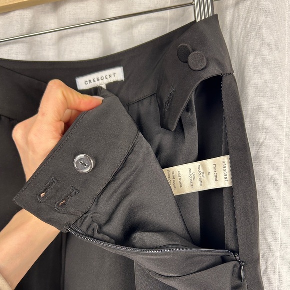NWOT Crescent Silky Slacks with Sultry Slit - Picture 5 of 8